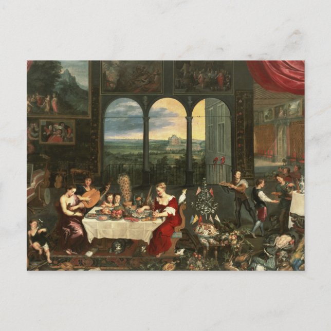 Taste, Hearing and Touch, 1618 Postcard (Front)