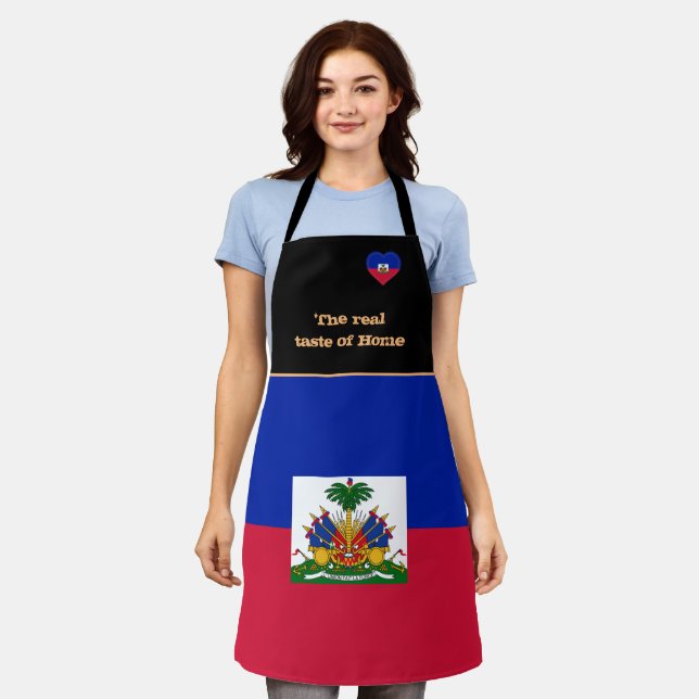 Taste of Home & Haitian Flag, Haiti /Cooking Apron (Worn)