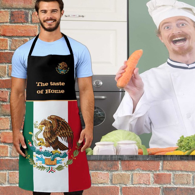 Taste of Home & Mexican Flag, Mexico /Cooking Apron (Creator Uploaded)
