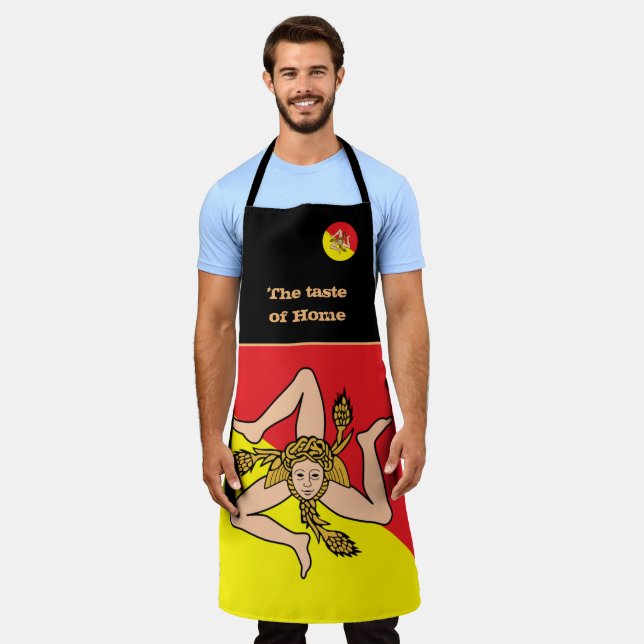Taste of Home & Sicilian Flag, Sicily /Cooking Apron (Worn)