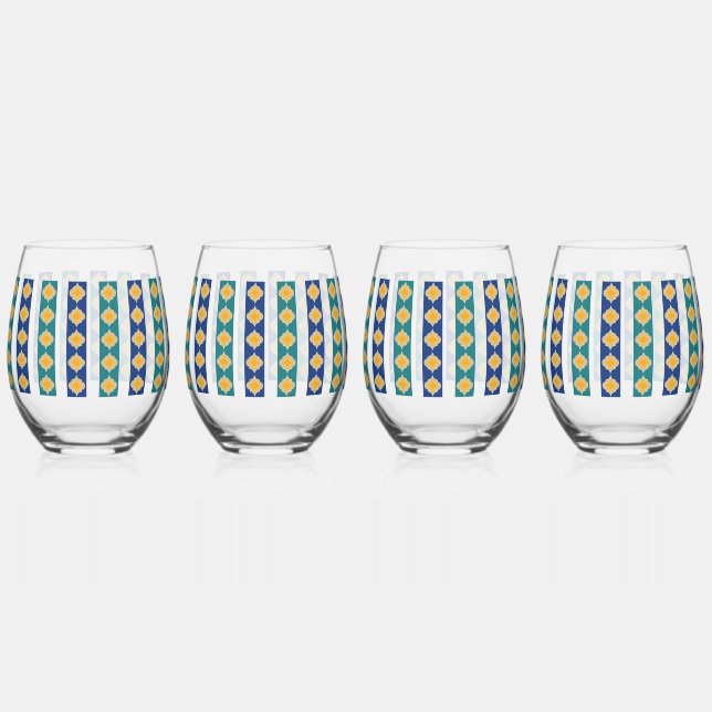 Taste of Morocco Drinkware Set Stemless Wine Glass (Back)