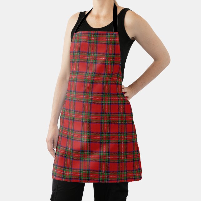 Taste of Scotland Clan Stewart Tartan Plaid Apron (Insitu)