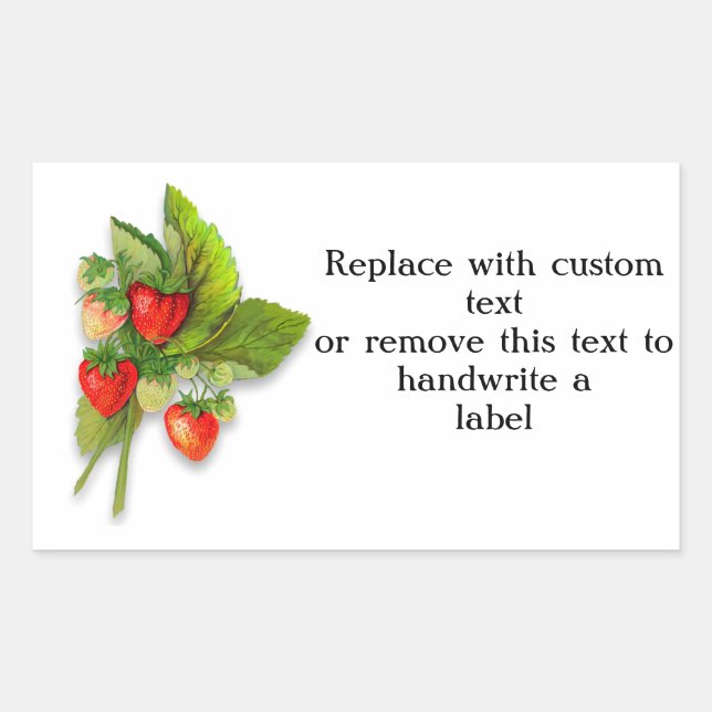 Taste of Summer, Fresh Looking Strawberries Rectangular Sticker (Front)