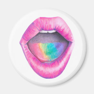 Taste the Rainbow LGBT One Love Sexy Mouth Magnet