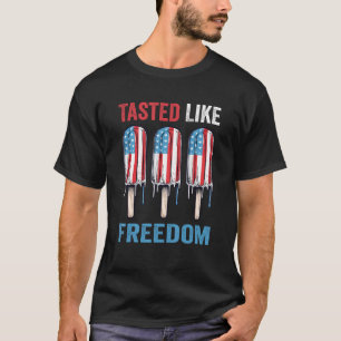 Tasted Like Freedom US Flag Ice Cream 4th of July T-Shirt