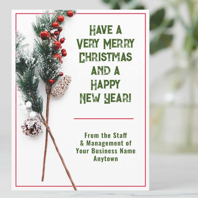 Tasteful and Stylish Company Christmas Holiday Postcard (Creator Uploaded)