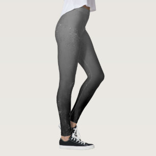 Tasteful Black Artistic Pencil Blotches and Shade Leggings