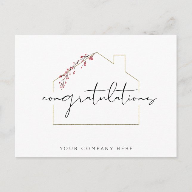 Tasteful Holiday Congratulations  Postcard (Front)