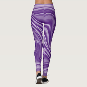 Tasteful White Monochrome Blurred Spiral Effect Le Leggings