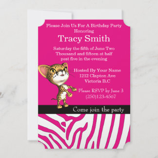 Tastefully Party Cheetha Birthday Invitation 6