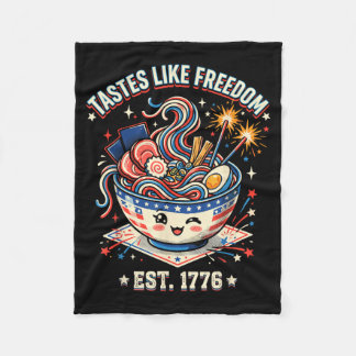 Tastes Like Freedom 4th of July 1776 Patriotic Fleece Blanket