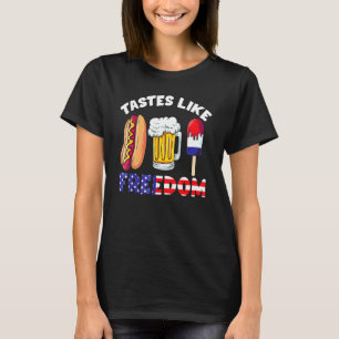 Tastes Like Freedom 4th Of July Hotdog Beer Mug &  T-Shirt