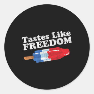 Tastes Like Freedom Funny Popsicle 4th Of July Ret Classic Round Sticker
