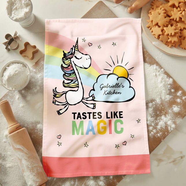 Tastes Like Magic Unicorn Tea Towel ( Let a magic unicorn point you to your next creation. Let's eat!)