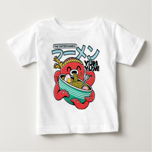 Tastiest Ramen Octopus – Kawaii Japanese Noodle Baby T-Shirt
