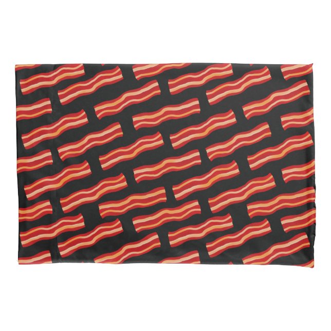Tasty Bacon Strips Pattern Pillowcase (Front)