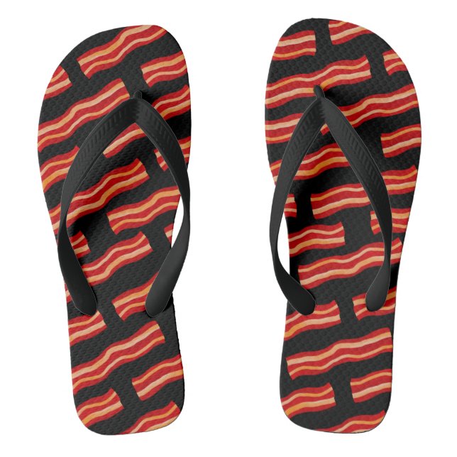 Tasty Bacon Strips Pattern Thongs (Footbed)