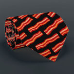 Tasty Bacon Strips Pattern Tie<br><div class="desc">A funny pattern of tasty bacon strips on a custom neck tie for men.  The black background colour is customisable so you can select your favourite colour.  Treat yourself or any bacon lover to this sizzling bacon design!</div>
