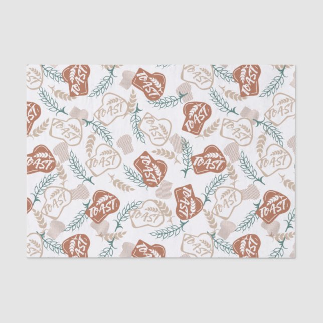 Tasty Bread Toast Pattern Tissue Paper (Front)