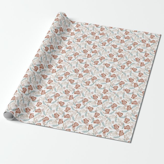 Tasty Bread Toast Pattern Wrapping Paper (Unrolled)