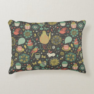 Tasty bright Tea Card Decorative Cushion