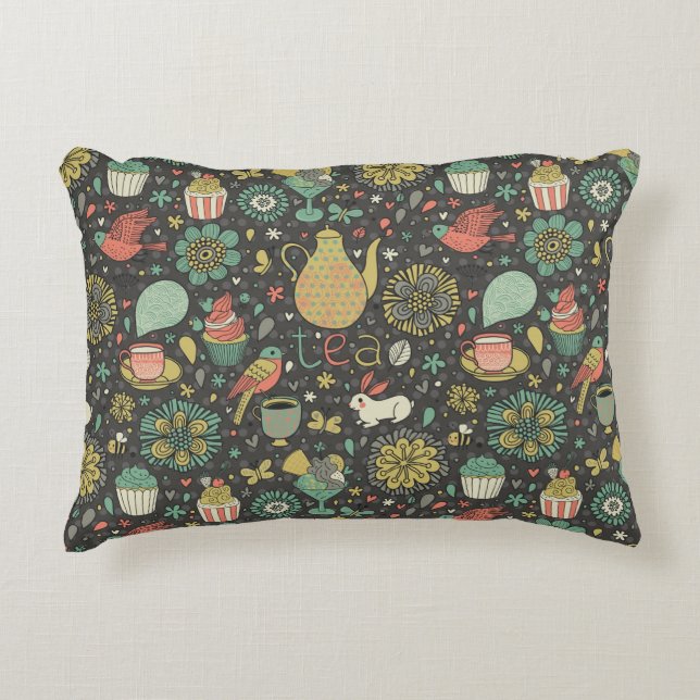 Tasty bright Tea Card Decorative Cushion (Front)