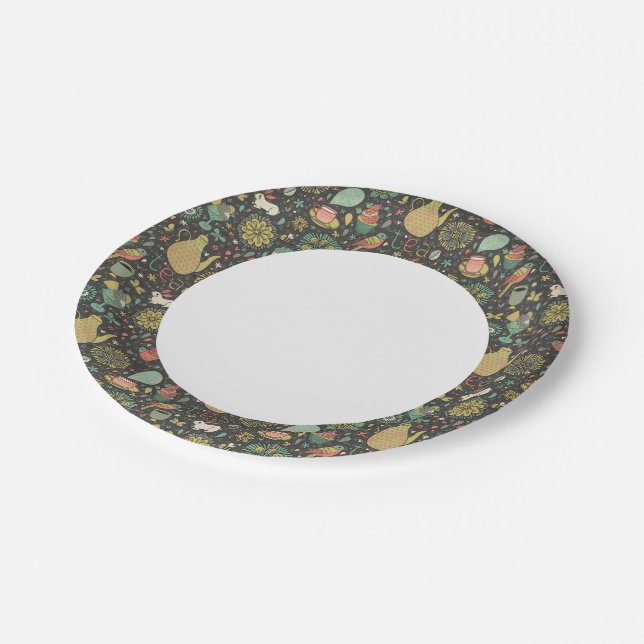 Tasty bright Tea Card Paper Plate (Angled)