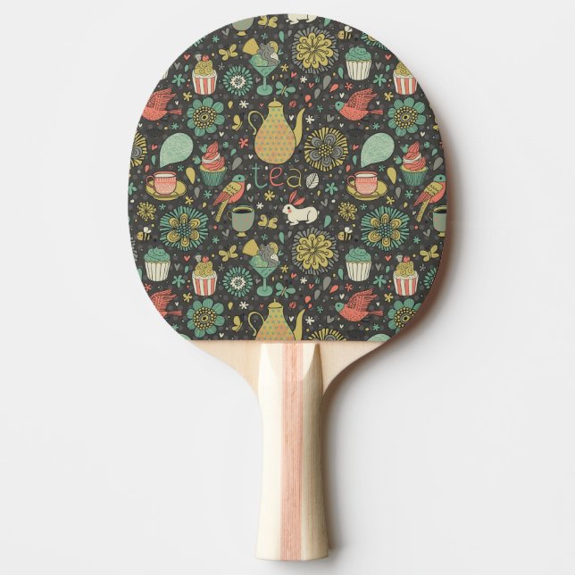 Tasty bright Tea Card Ping Pong Paddle (Front)