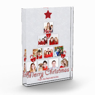 Tasty Candy Cane Christmas Tree Photo Collage Block