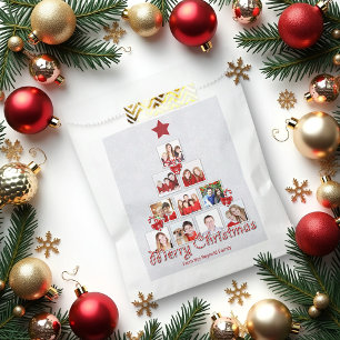 Tasty Candy Cane Christmas Tree Photo Collage Favour Bag