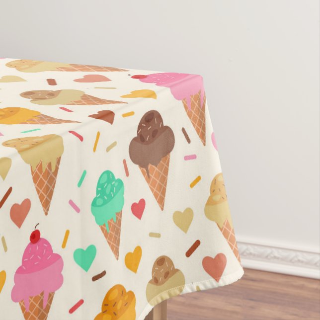 Tasty colourful ice cream pattern tablecloth (In Situ)