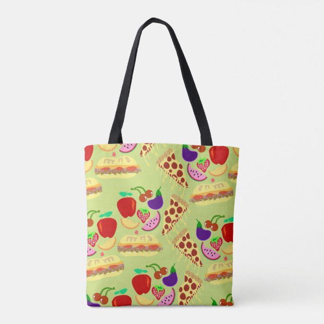 Tasty Cute Food Pattern Fun Tasty Design Tote Bag (Back)