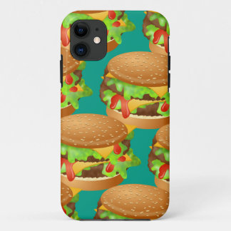 Tasty Double Cheeseburger Wallpaper Illustration iPhone 11 Case