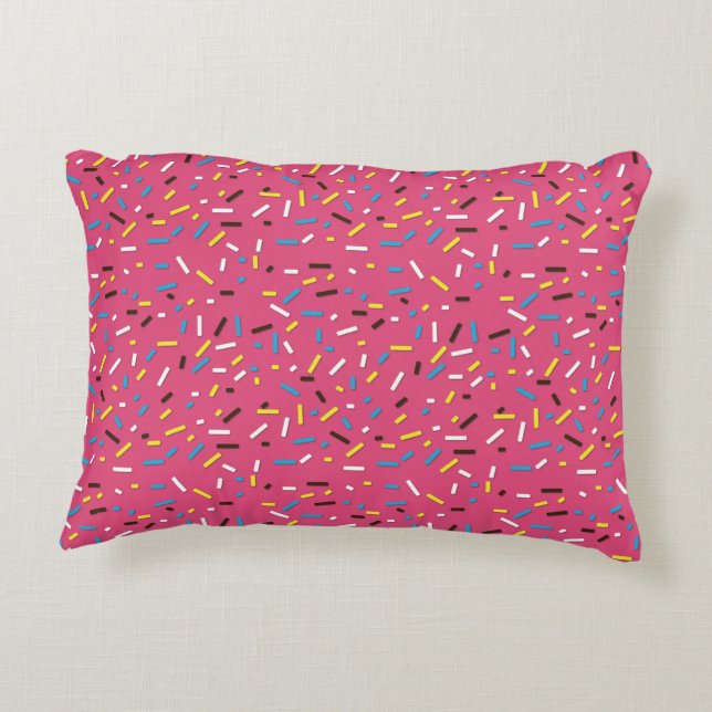 Tasty Doughnuts Sprinkles Pattern Decorative Cushion (Back)