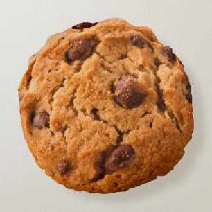 Tasty Giant Chococlate Chip Cookie Round Cushion