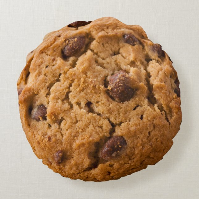 Tasty Giant Chococlate Chip Cookie Round Cushion (Back)