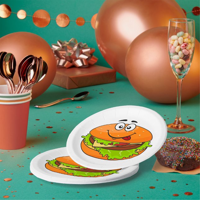 Tasty Hamburger Paper Plate (Creator Uploaded)