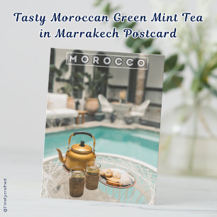 Tasty Moroccan Green Mint Tea in Marrakech Postcard