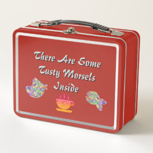 Tasty Morsels Retro Old School Metal Lunch Box