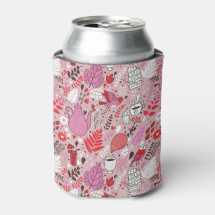 Tasty pattern with birds and flowers can cooler
