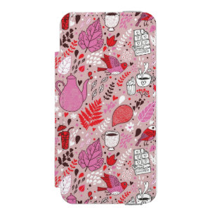 Tasty pattern with birds and flowers incipio watson™ iPhone 5 wallet case