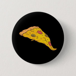 Tasty Piece of Pizza Cartoon Design 6 Cm Round Badge