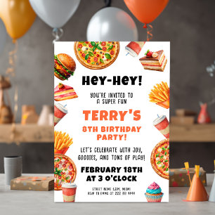 Tasty Pizza Party Birthday Invitation
