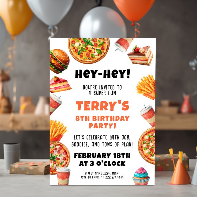 Tasty Pizza Party Birthday Invitation (Creator Uploaded)