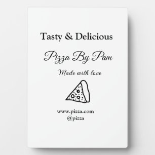 Tasty pizza restaurant cafe made with love add bsi plaque