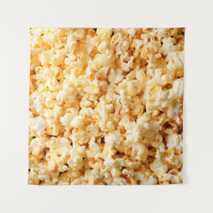 Tasty popcorn on whole background. Food Tapestry