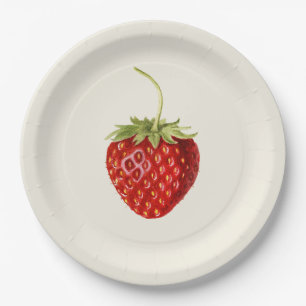 Tasty Red Strawberry (by Louis C.C. Krieger) Paper Plate