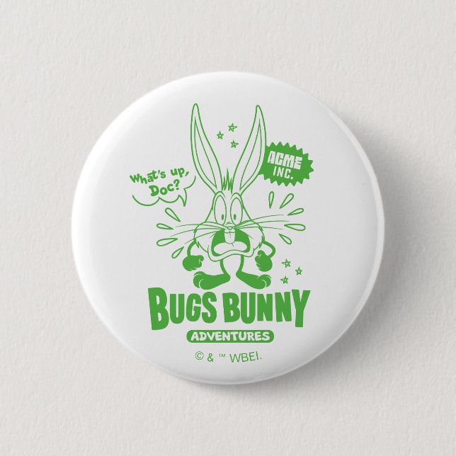 Tasty Retro BUGS BUNNY™ 6 Cm Round Badge (Front)