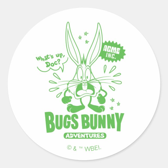 Tasty Retro BUGS BUNNY™ Classic Round Sticker (Front)