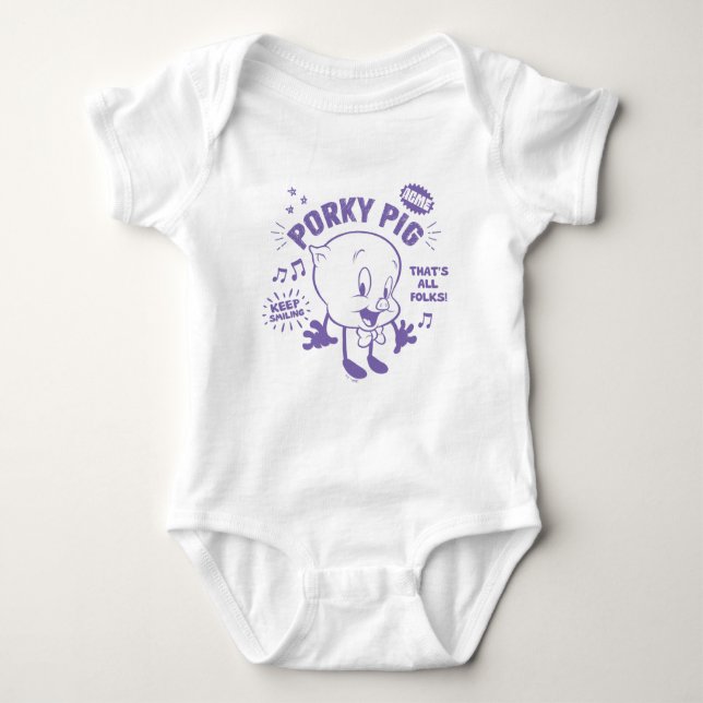 Tasty Retro Porky Pig Baby Bodysuit (Front)